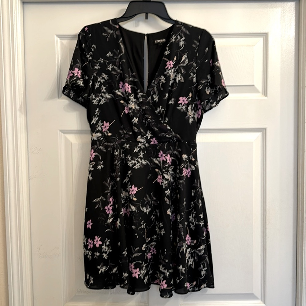 Flowy black floral dress